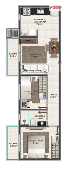 Foto 4 de Apartamento com 2 quartos à venda, 68m2 em Anita Garibaldi, Joinville - SC