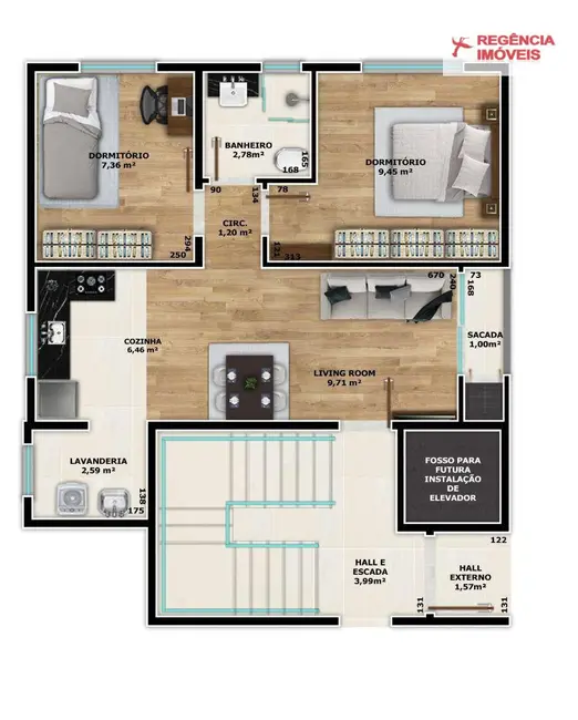 Apartamento com 2 quartos à venda, 48m2 em Costa e Silva, Joinville - SC - imagem 4 Foto 4 de Apartamento com 2 quartos à venda, 48m2 em Costa e Silva, Joinville - SC