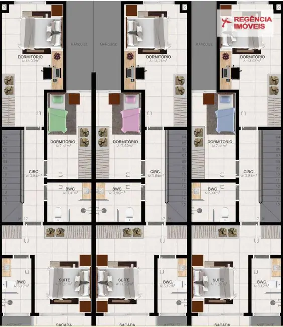 Casa de Condomínio com 3 quartos à venda, 121m2 em Saguaçu, Joinville - SC - imagem 4 Foto 4 de Casa de Condomínio com 3 quartos à venda, 121m2 em Saguaçu, Joinville - SC