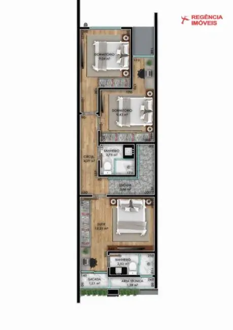 Foto 3 de Casa de Condomínio com 3 quartos à venda, 150m2 em Bom Retiro, Joinville - SC