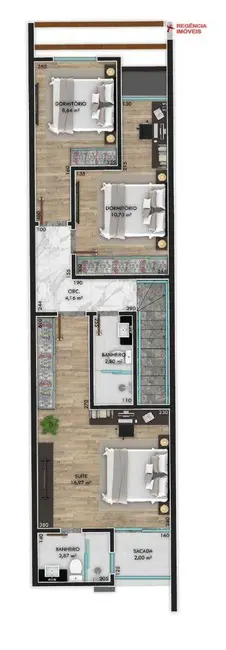 Foto 4 de Casa de Condomínio com 3 quartos à venda, 80m2 em Bom Retiro, Joinville - SC