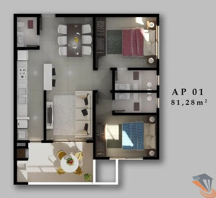 Apartamento com 2 quartos à venda, 81m2 em Centro, Biguacu - SC - imagem 8 Foto 8 de Apartamento com 2 quartos à venda, 81m2 em Centro, Biguacu - SC