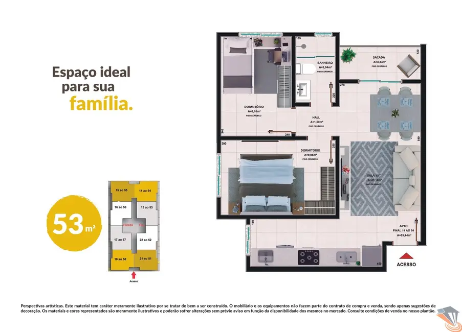 Apartamento com 2 quartos à venda, 53m2 em Fundos, Biguacu - SC - imagem 9 Foto 9 de Apartamento com 2 quartos à venda, 53m2 em Fundos, Biguacu - SC