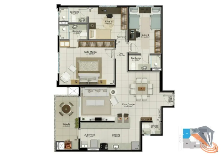 Foto 8 de Apartamento com 2 quartos à venda, 124m2 em Jardim Atlântico, Florianopolis - SC