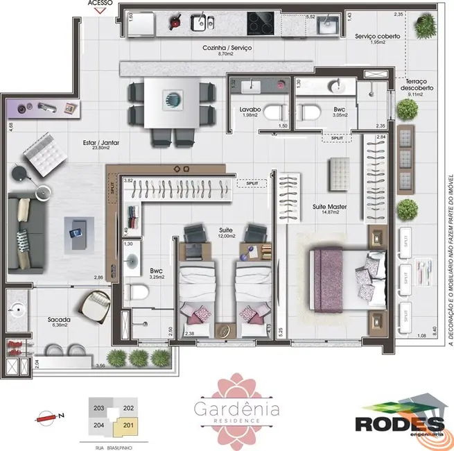 Foto 8 de Apartamento com 2 quartos à venda, 68m2 em Kobrasol, Sao Jose - SC
