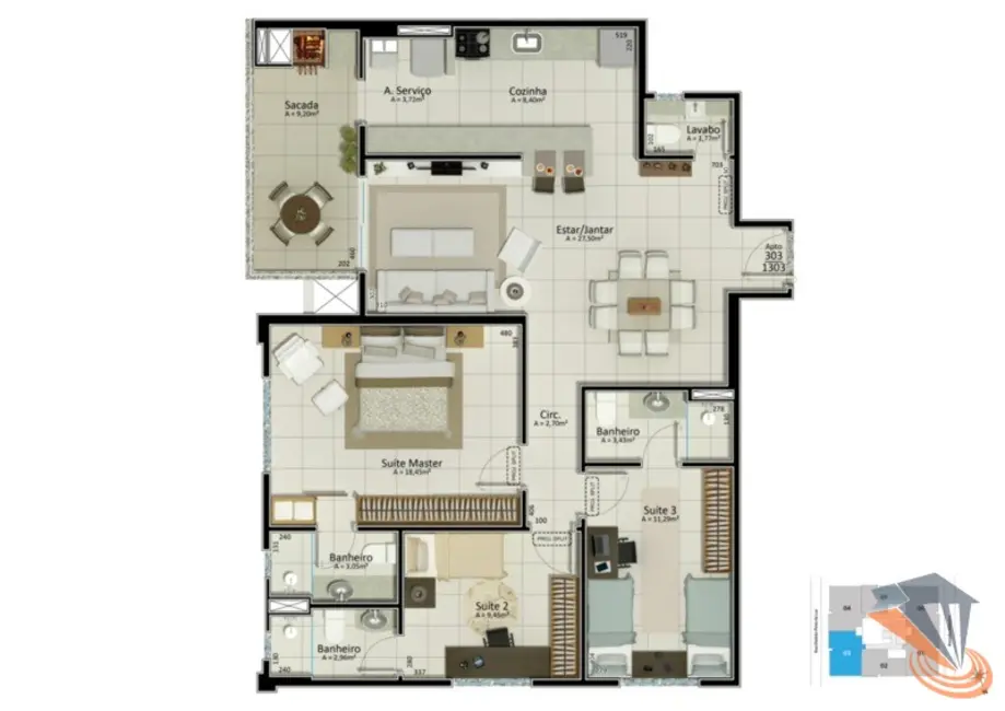 Foto 7 de Apartamento com 2 quartos à venda, 83m2 em Jardim Atlântico, Florianopolis - SC