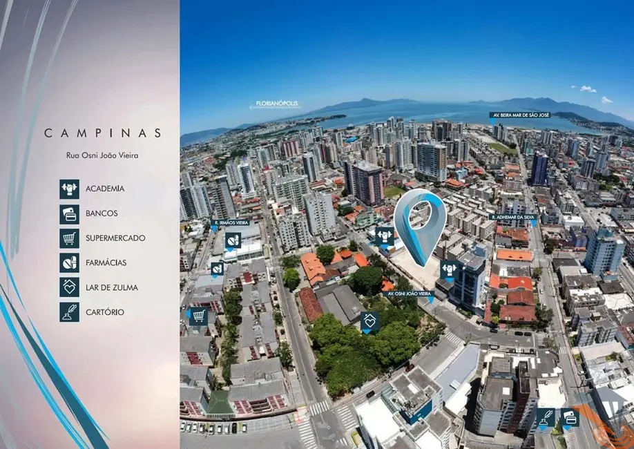 Foto 9 de Apartamento com 2 quartos à venda, 69m2 em Campinas, Sao Jose - SC