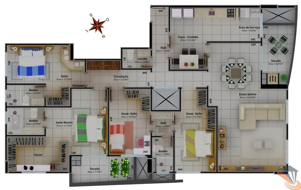 Foto 4 de Apartamento com 2 quartos à venda, 78m2 em Pagani, Palhoca - SC