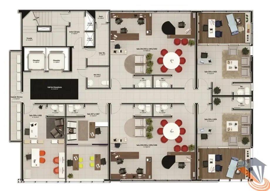 Foto 9 de Sala Comercial com 2 quartos à venda, 54m2 em Campinas, Sao Jose - SC