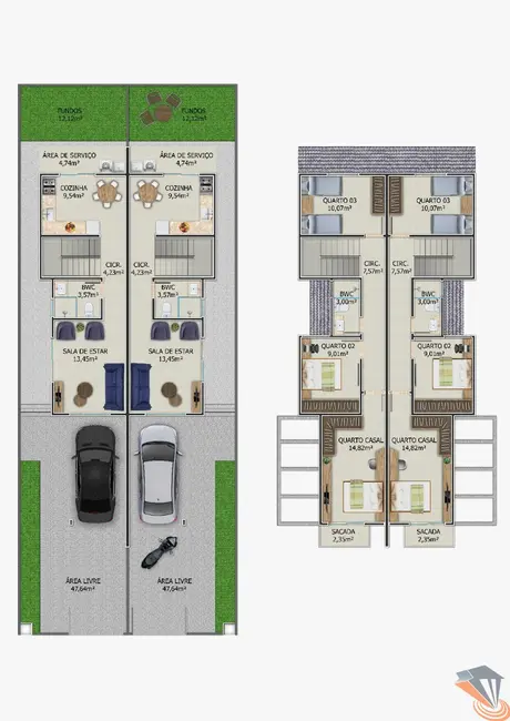 Foto 2 de Casa com 3 quartos à venda, 116m2 em Potecas, Sao Jose - SC