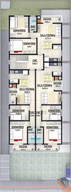 Foto 3 de Apartamento com 2 quartos à venda, 65m2 em Serraria, Sao Jose - SC