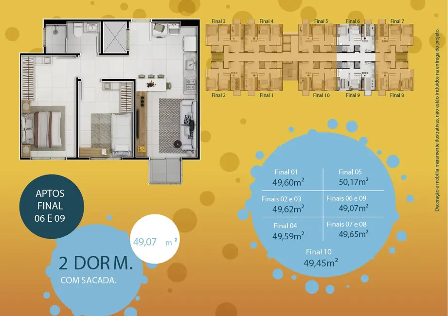 Foto 9 de Apartamento com 2 quartos à venda, 61m2 em Praia de Fora, Palhoca - SC