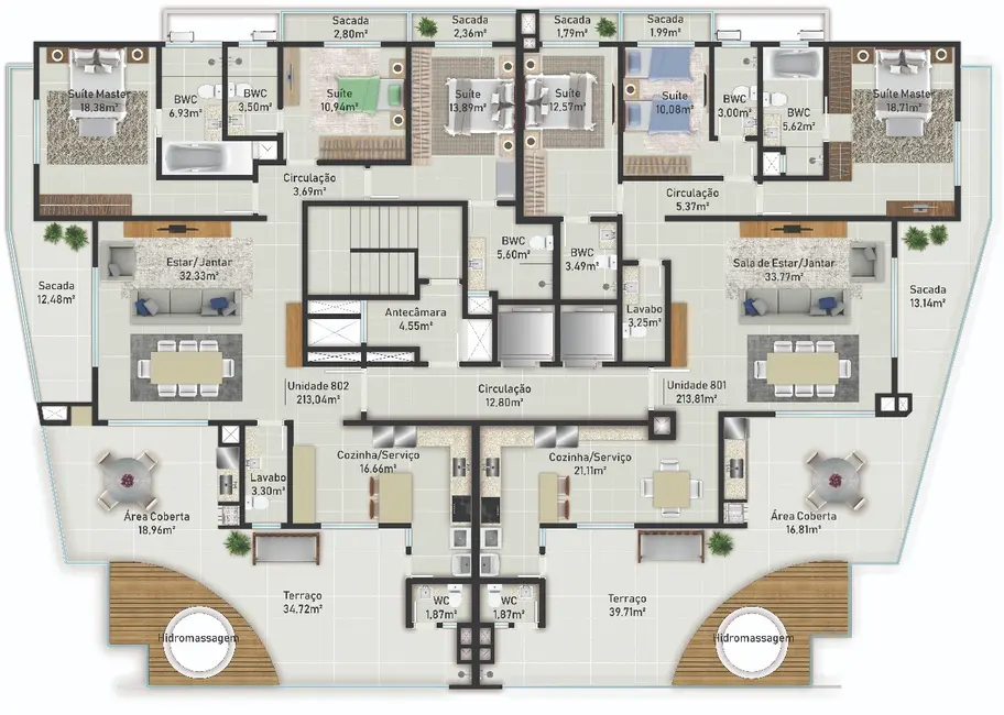 Apartamento com 2 quartos à venda, 76m2 em Barreiros, Sao Jose - SC - imagem 9 Foto 9 de Apartamento com 2 quartos à venda, 76m2 em Barreiros, Sao Jose - SC