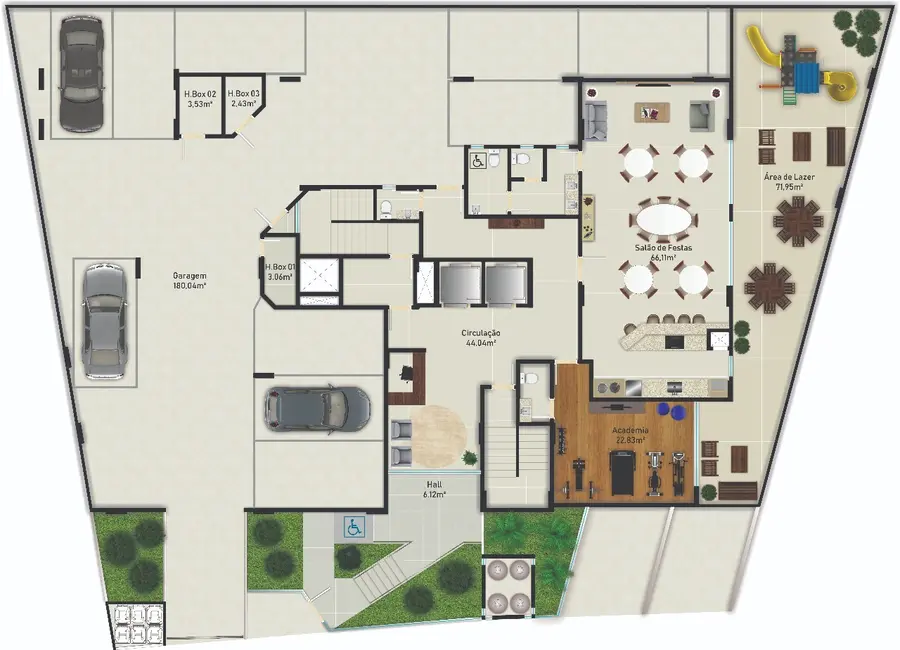 Apartamento com 2 quartos à venda, 76m2 em Barreiros, Sao Jose - SC - imagem 8 Foto 8 de Apartamento com 2 quartos à venda, 76m2 em Barreiros, Sao Jose - SC