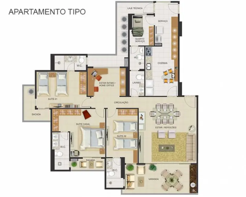 Apartamento com 4 quartos à venda, 162m2 em Aldeota, Fortaleza - CE - imagem 5 Foto 5 de Apartamento com 4 quartos à venda, 162m2 em Aldeota, Fortaleza - CE