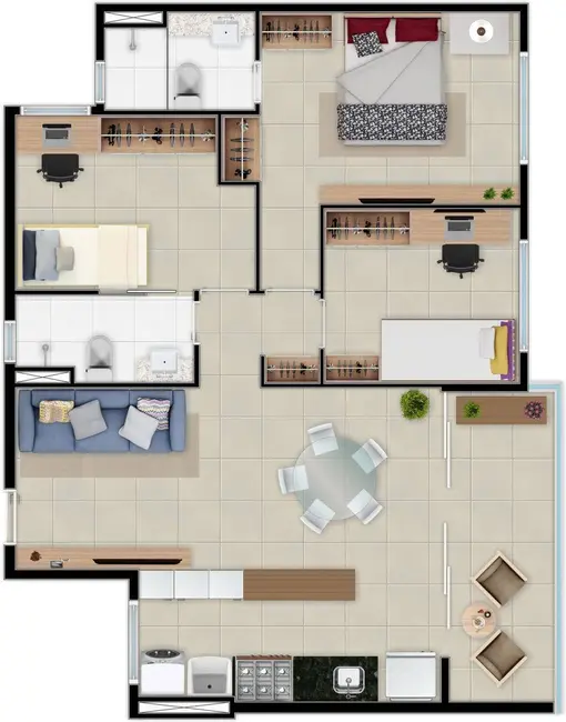 Foto 4 de Apartamento com 3 quartos à venda, 72m2 em Mucuripe, Fortaleza - CE