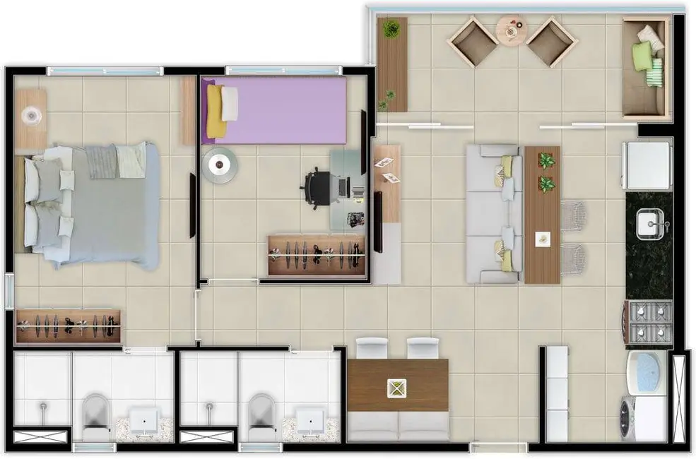 Foto 3 de Apartamento com 3 quartos à venda, 72m2 em Mucuripe, Fortaleza - CE