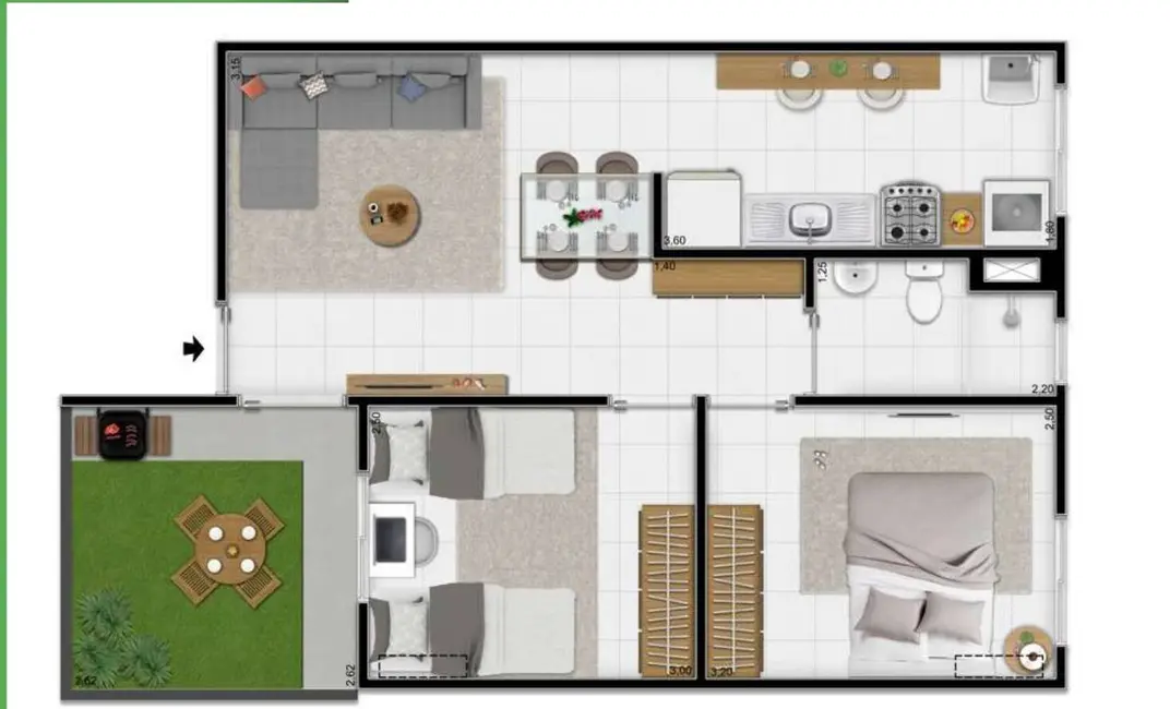 Apartamento com 2 quartos à venda, 43m2 em Centro, Caucaia - CE - imagem 4 Foto 4 de Apartamento com 2 quartos à venda, 43m2 em Centro, Caucaia - CE