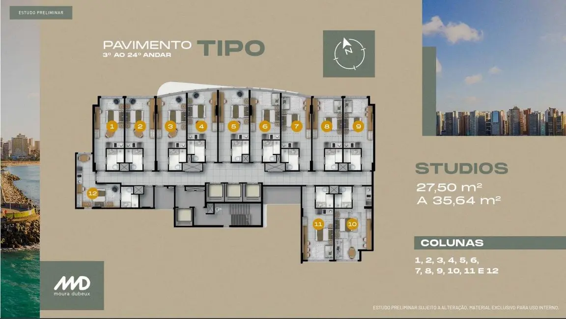 Foto 5 de Apartamento com 1 quarto à venda, 28m2 em Praia de Iracema, Fortaleza - CE