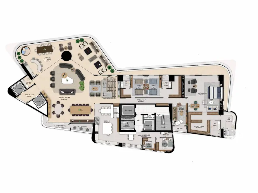 Foto 6 de Apartamento com 5 quartos à venda, 601604m2 em Mucuripe, Fortaleza - CE