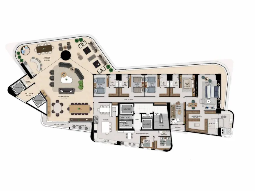 Foto 5 de Apartamento com 5 quartos à venda, 601604m2 em Mucuripe, Fortaleza - CE