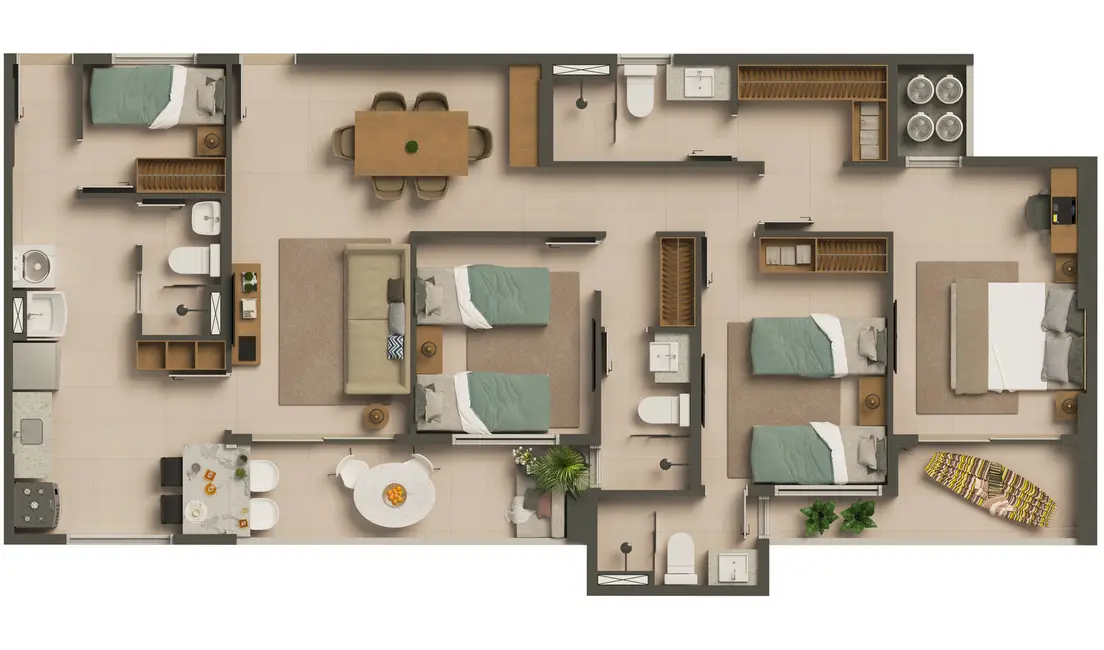 Foto 7 de Apartamento com 4 quartos à venda, 104m2 em Engenheiro Luciano Cavalcante, Fortaleza - CE