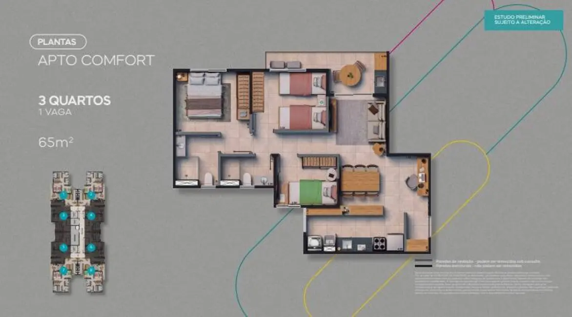 Apartamento com 2 quartos à venda, 5365m2 em Fortaleza - CE - imagem 6 Foto 6 de Apartamento com 2 quartos à venda, 5365m2 em Fortaleza - CE