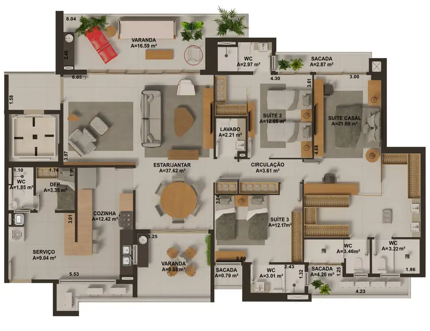 Foto 7 de Apartamento com 4 quartos à venda, 205302m2 em Cocó, Fortaleza - CE