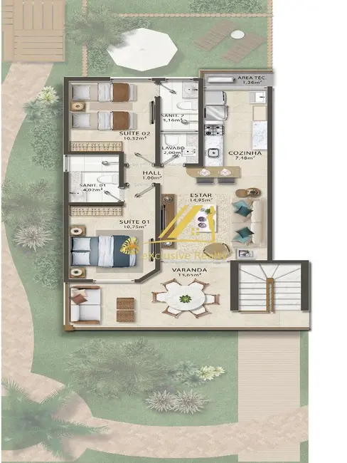 Foto 3 de Apartamento com 2 quartos à venda, 70m2 em Camacari - BA
