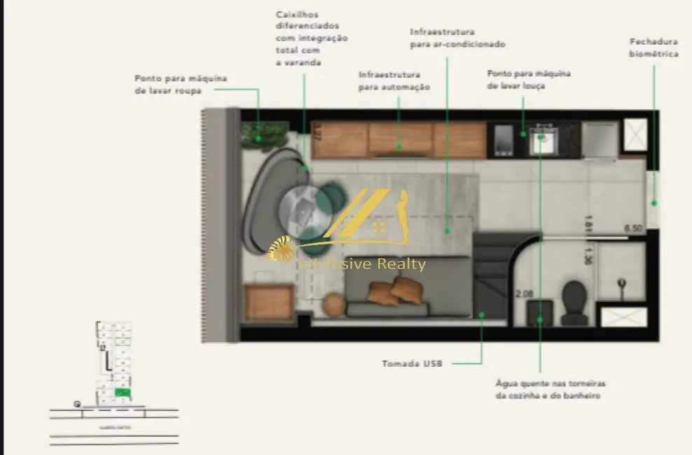 Apartamento com 1 quarto à venda, 34m2 em Cerqueira César, São Paulo - SP - imagem 5 Foto 5 de Apartamento com 1 quarto à venda, 34m2 em Cerqueira César, São Paulo - SP