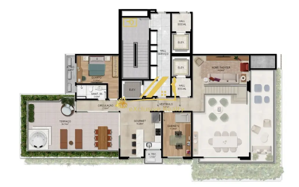 Apartamento com 4 quartos à venda, 218m2 em Cidade Nova, Ilheus - BA - imagem 3 Foto 3 de Apartamento com 4 quartos à venda, 218m2 em Cidade Nova, Ilheus - BA