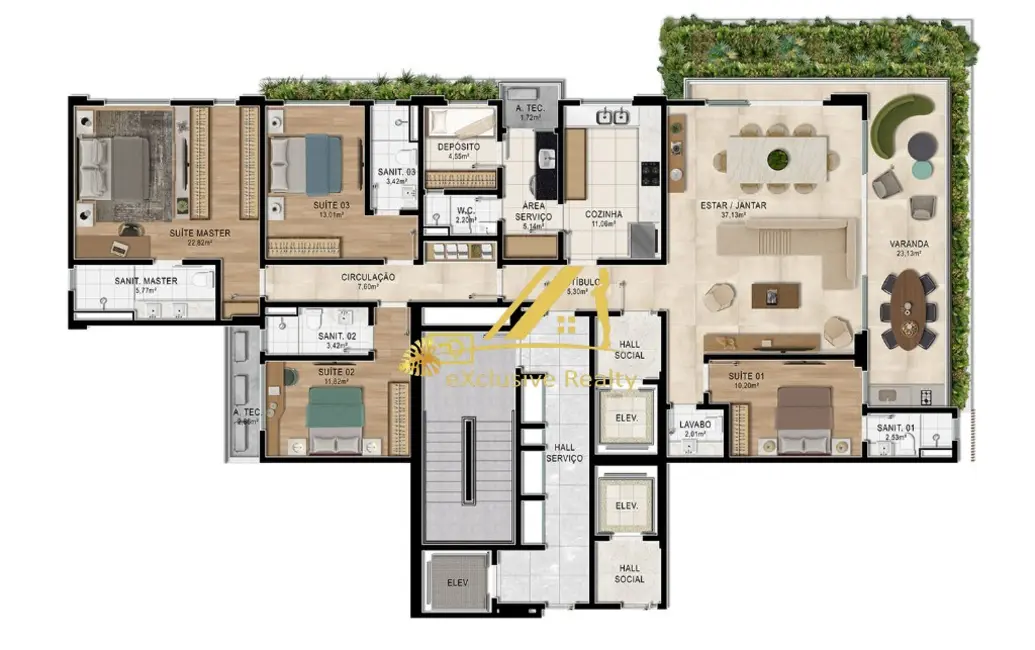 Apartamento com 4 quartos à venda, 218m2 em Cidade Nova, Ilheus - BA - imagem 4 Foto 4 de Apartamento com 4 quartos à venda, 218m2 em Cidade Nova, Ilheus - BA