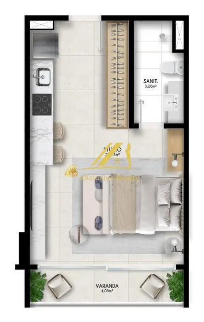 Apartamento com 1 quarto à venda, 33m2 em São Francisco, Ilheus - BA - imagem 4 Foto 4 de Apartamento com 1 quarto à venda, 33m2 em São Francisco, Ilheus - BA