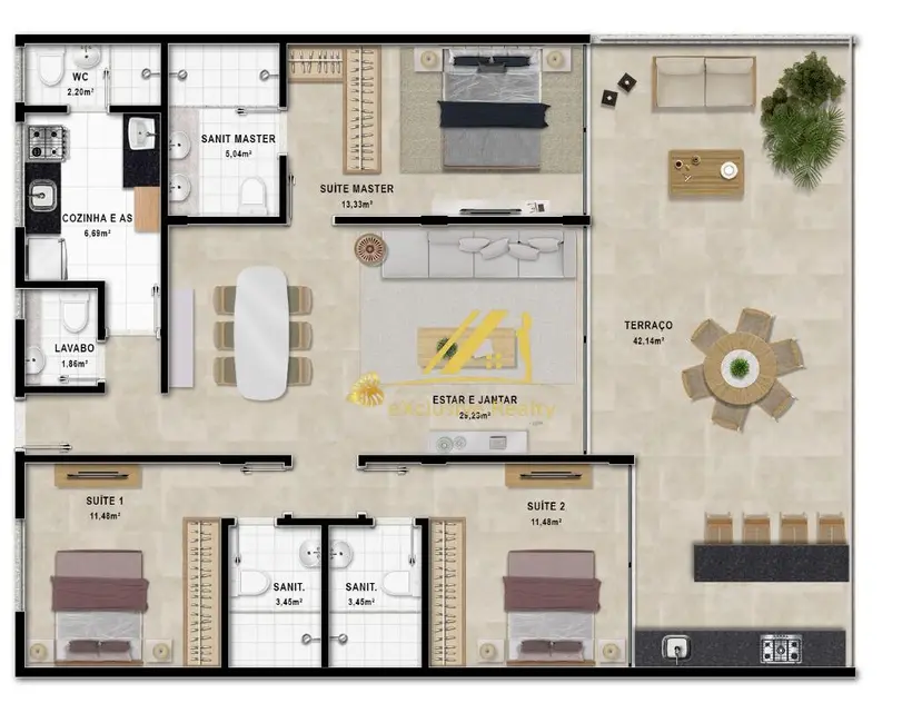 Apartamento com 3 quartos à venda, 168m2 em Jardim Atlântico, Ilheus - BA - imagem 2 Foto 2 de Apartamento com 3 quartos à venda, 168m2 em Jardim Atlântico, Ilheus - BA