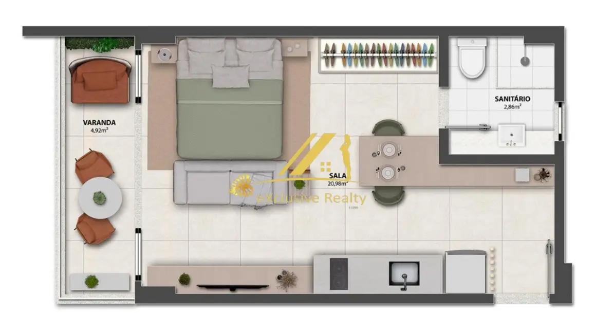 Apartamento com 1 quarto à venda, 30m2 em Rio Vermelho, Salvador - BA - imagem 3 Foto 3 de Apartamento com 1 quarto à venda, 30m2 em Rio Vermelho, Salvador - BA