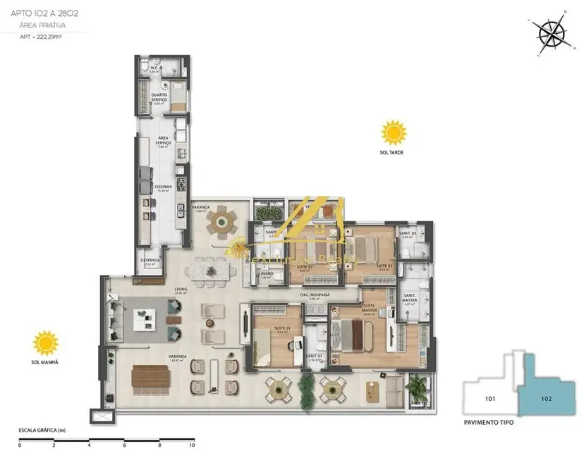 Apartamento com 4 quartos à venda, 222m2 em Pituba, Salvador - BA - imagem 7 Foto 7 de Apartamento com 4 quartos à venda, 222m2 em Pituba, Salvador - BA