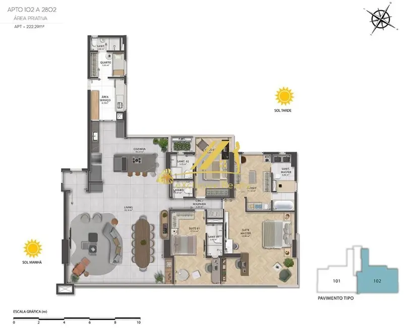 Apartamento com 4 quartos à venda, 222m2 em Pituba, Salvador - BA - imagem 3 Foto 3 de Apartamento com 4 quartos à venda, 222m2 em Pituba, Salvador - BA