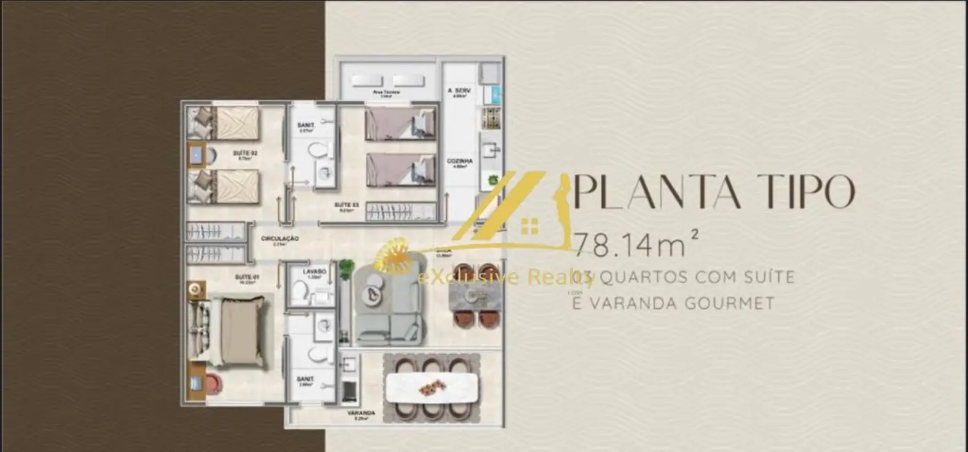 Apartamento com 3 quartos à venda, 78m2 em Pituba, Salvador - BA - imagem 6 Foto 6 de Apartamento com 3 quartos à venda, 78m2 em Pituba, Salvador - BA