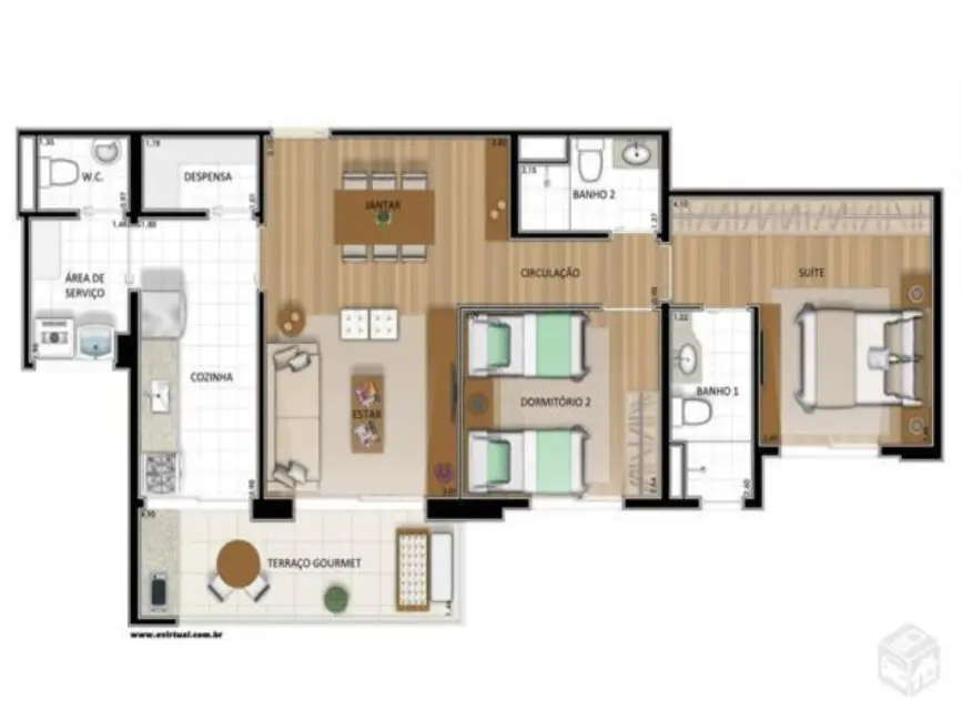 Apartamento com 2 quartos à venda, 79m2 em Marapé, Santos - SP - imagem 3 Foto 3 de Apartamento com 2 quartos à venda, 79m2 em Marapé, Santos - SP