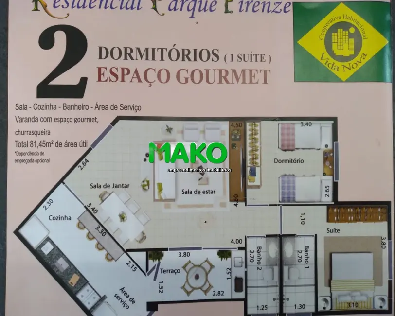 Foto 1 de Apartamento com 2 quartos à venda, 81m2 em Jardim Maria Rosa, Taboao Da Serra - SP
