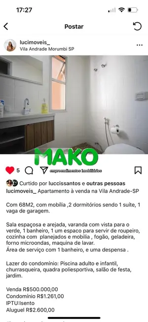 Apartamento com 2 quartos à venda e para alugar, 68m2 em Vila Andrade, São Paulo - SP - imagem 9 Foto 9 de Apartamento com 2 quartos à venda e para alugar, 68m2 em Vila Andrade, São Paulo - SP