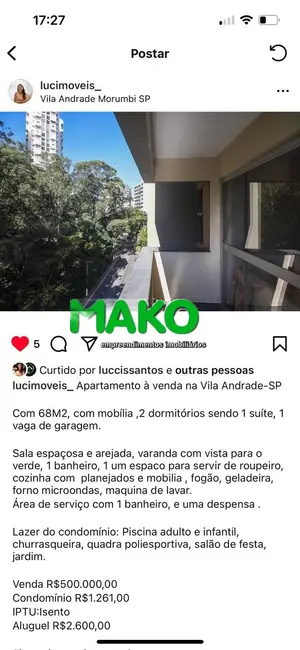 Apartamento com 2 quartos à venda e para alugar, 68m2 em Vila Andrade, São Paulo - SP - imagem 4 Foto 4 de Apartamento com 2 quartos à venda e para alugar, 68m2 em Vila Andrade, São Paulo - SP