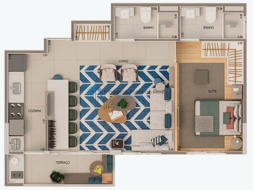 Foto 2 de Apartamento com 2 quartos à venda, 45m2 em Bethaville I, Barueri - SP