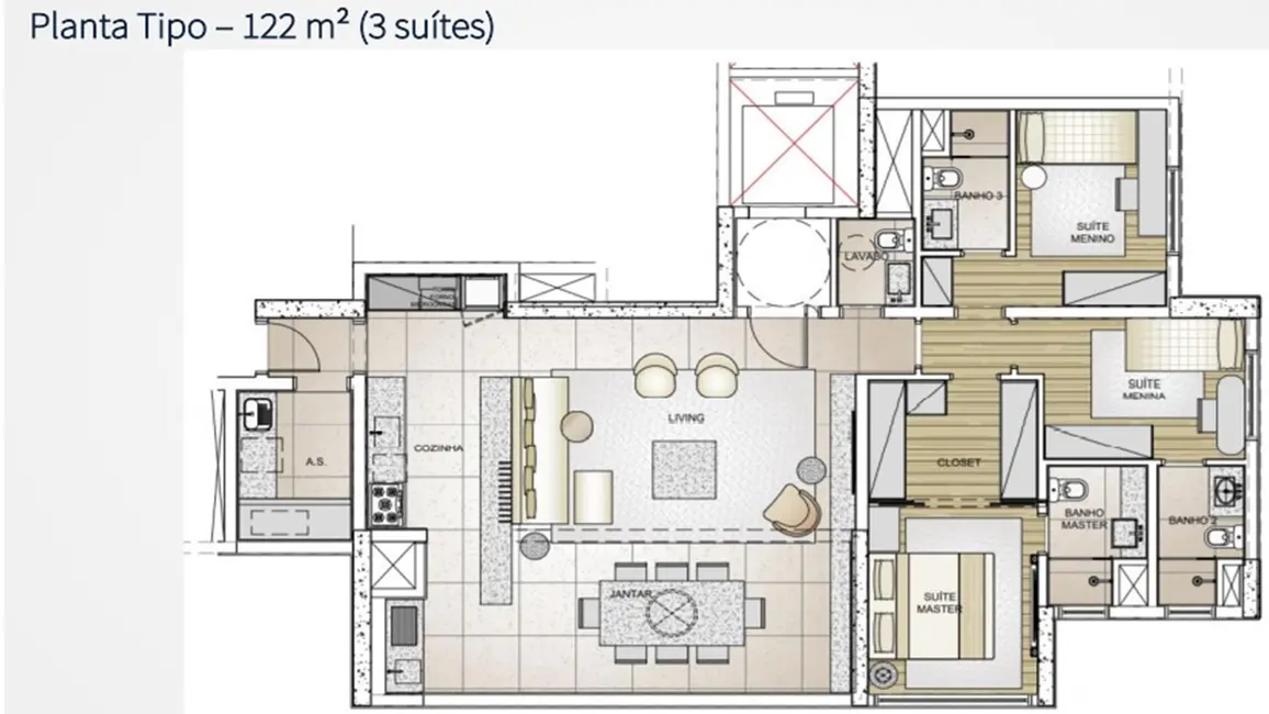 Foto 1 de Apartamento com 3 quartos à venda, 122m2 em Jardim Aurélia, São Paulo - SP