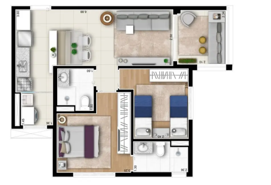 Apartamento com 2 quartos à venda, 60m2 em Vila Leopoldina, São Paulo - SP - imagem 8 Foto 8 de Apartamento com 2 quartos à venda, 60m2 em Vila Leopoldina, São Paulo - SP