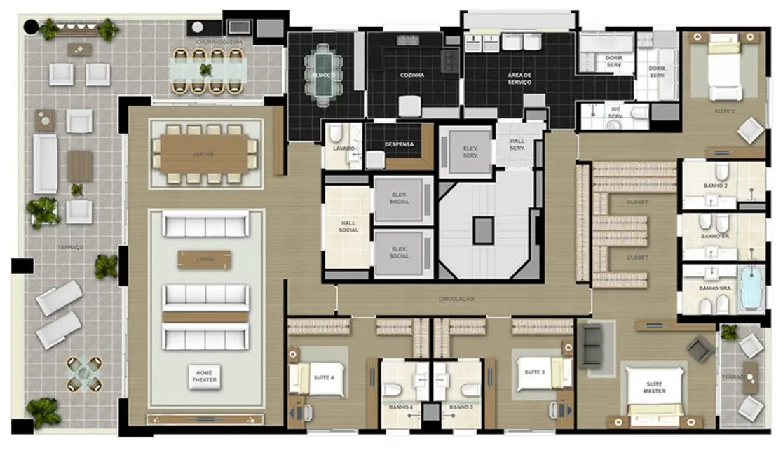 Apartamento com 4 quartos à venda, 227m2 em Jardim Paulista, São Paulo - SP - imagem 2 Foto 2 de Apartamento com 4 quartos à venda, 227m2 em Jardim Paulista, São Paulo - SP