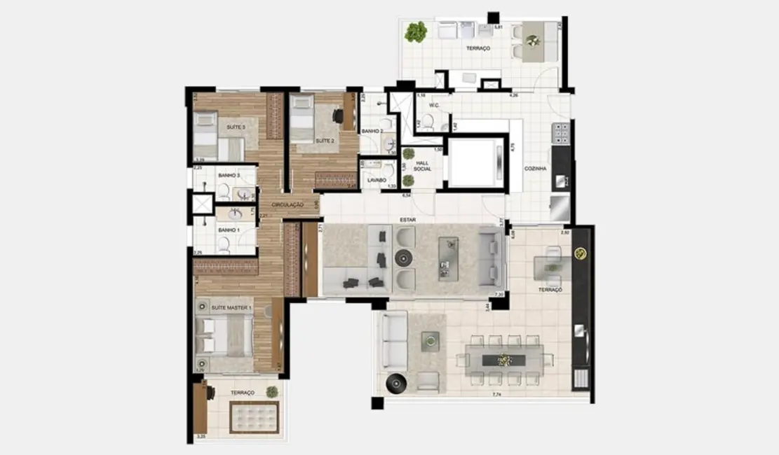 Foto 2 de Apartamento com 3 quartos à venda, 172m2 em Indianópolis, São Paulo - SP