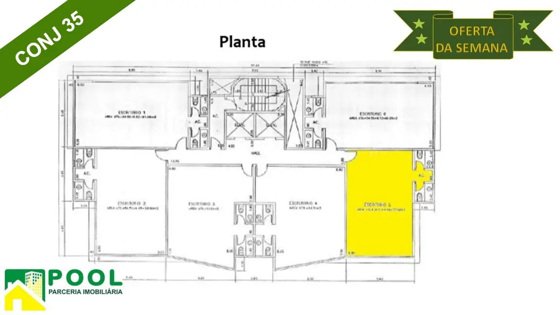 Sala Comercial para alugar, 61m2 em Cidade Monções, São Paulo - SP - imagem 3 Foto 3 de Sala Comercial para alugar, 61m2 em Cidade Monções, São Paulo - SP