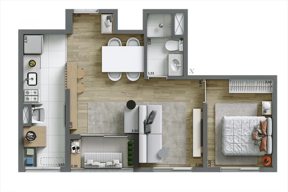 Apartamento com 2 quartos à venda, 46m2 em Vila Constança, São Paulo - SP - imagem 2 Foto 2 de Apartamento com 2 quartos à venda, 46m2 em Vila Constança, São Paulo - SP