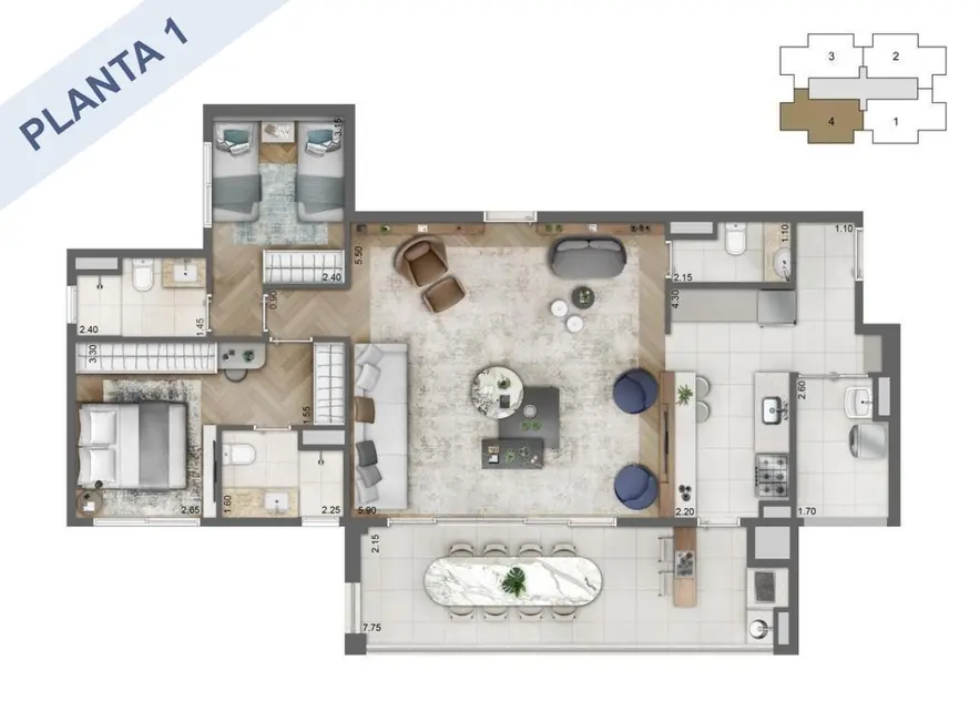 Foto 2 de Apartamento com 3 quartos à venda, 113m2 em Jardim Dom Bosco, São Paulo - SP